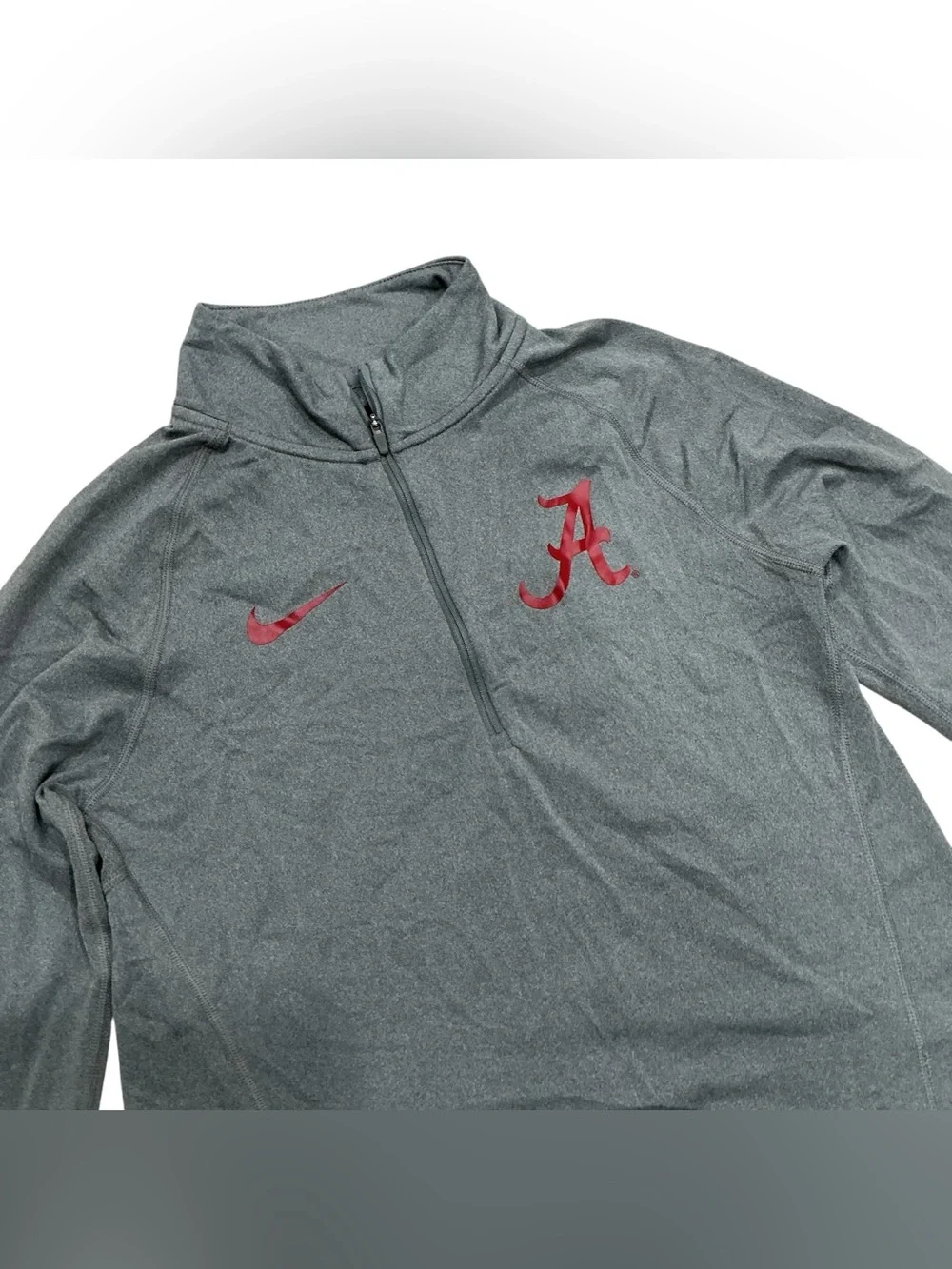 Nike Alabama Crimson Tide Women Small Dri-FIT 1/4 Zip Pullover Jacket Gray NCAA